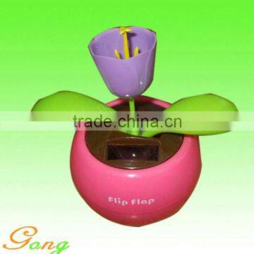 Hot Sale Resin Preserved Flip Lap Solar Powered Flower Toy