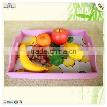 Excellent Solid Cutting Handle Pink Mdf Wood Tray photo-3