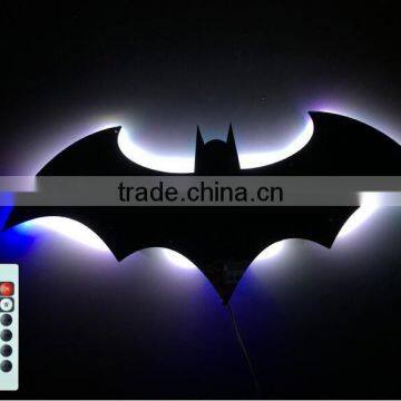 New Arrival Creative Bat Mirror Wall Lamp Batman Shape Mirror With Remote Control LED Colorful Lamp Decorative Mirror Lamp photo-5