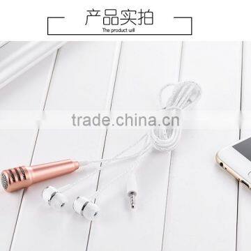 Mini Portable Fashionable Cellphone Microphone With Earphones, Factory Price Mini Cellphone Microphone For Singing photo-5