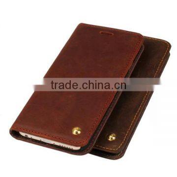 Luxury Retro Genuine Cow Leather Wallet Mobile Phone Case With Card Slot For IPhone 6 6Plus photo-5