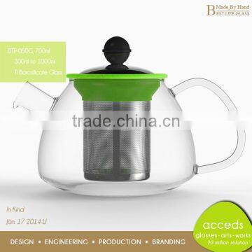 Custom Interesting Pyrex Glass Handcrafted Wholesale Glass Borosilicate Teapot photo-2