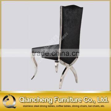 velvet high back stainless steel dining banquet chair