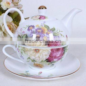 Porcelain top grade flower porcelain tea pot set for one, persian tea set, tea set for one person