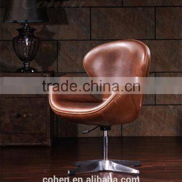 Fashionable Genuine Leather Egg Chair With Aluminium Back Coating Swivel Bar Chair/leisure Chair/office Chair photo-5