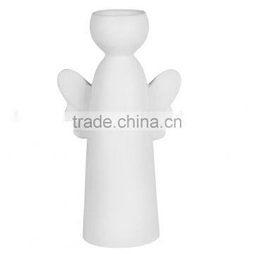White Ceramic Candle Holder with Wings (small ver)