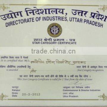 Star Category Certificate