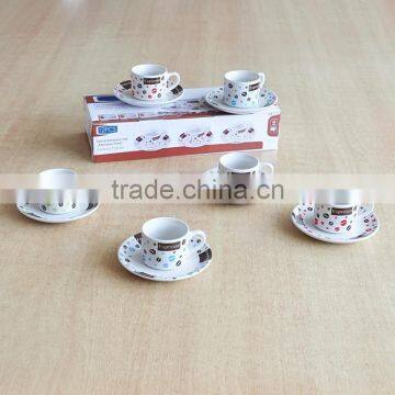 12pcs Ceramic Espresso Coffee Cup and Saucer