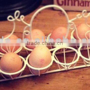 Free Standing Metal Wire Eggs Holder Rack,white