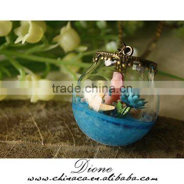 Real Flower Terrarium Necklace , DIY Glass Globes , Glass Globe Necklace photo-2