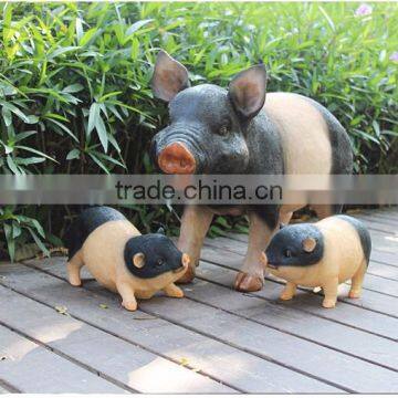 Garden Decoration Lifelike Animal Figurine Life Size Pig Statue photo-2