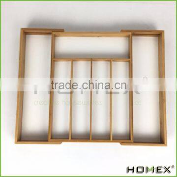 Bamboo Kitchen Drawer Organizer with Adjustable Dimensions/Homex_BSCI