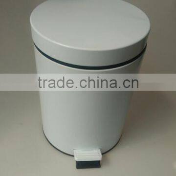 Powder Coating Pedal Bin 5L Classic White Household Waste Bin photo-2