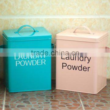 Household Large Capacity Metal Laundry Powder Box Tin Storage Container