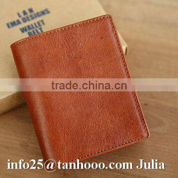 Women short soft leather wallet/vintage travel wallet