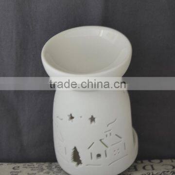 Hot Sale Porcelain White Christmas T-light Oil Burner With Hollow Design photo-4