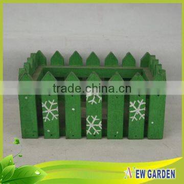 Green and Red Large Rectangular Wooden Flower Pot and Planting photo-6