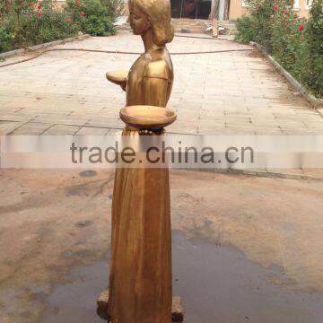 Garden Deco Famous Metal Craft Bird Girl Statue Bronze Sculpture photo-3