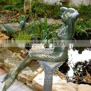 2015 Hot Sale Mordern Home Decor Bronze Cast Iron Mermaid Statue photo-4