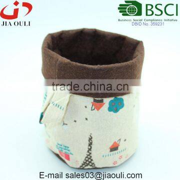 New Design Flowers Printing Linen and Felt Planter Pot Cover Bags photo-2