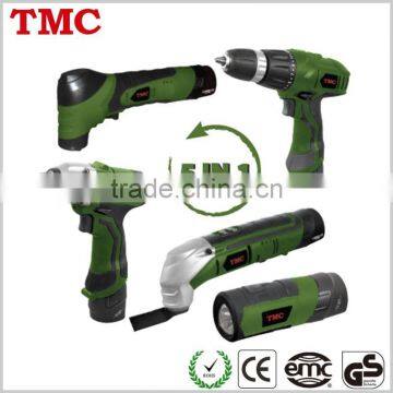 Portable Cordless Tool Combo Kits with 5 Attachments
