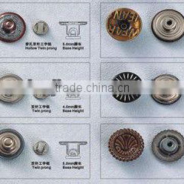 KMJ-2122 metal press jeans snap buttons with classical design,high quality clothes sanp button