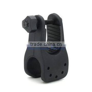 Universal Black Rubber Bicycle Bike Mount Bracket Clip Clamp Holder For LED Light Lamp Flashlight Torch