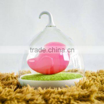 Dimmable Lamp 3d Bird LED Night Light With Rotary Handle and Battery,in Indoors and Outdoors Color Pink photo-2