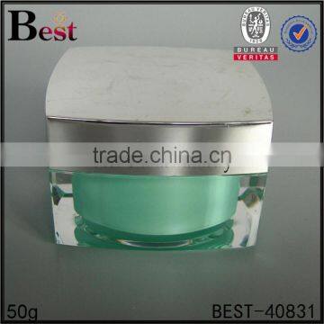 Luxury Silver Purple Black Acrylic Container New Arrival Square Shape Double Wall 15g 30g 50g Cosmetic Acrylic Face Cream Jar photo-5