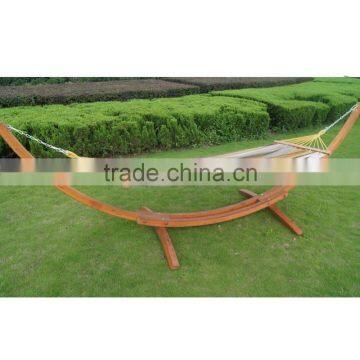 13FT Garden Patio Assembled ARC Double Cotton Hammock With Wood Stand photo-3