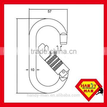 2442KTL-3 Triple Lock Galvanized Steel Oval Carabiner photo-2