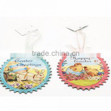 4 Style 4.375"x0.125"x5.5"H Different Color Paper Spring Bunny Print Hanger Handicrafts Animal Wall Plaque photo-4