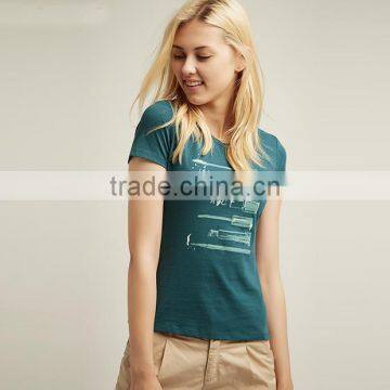 2017 New Collection Custom Fashion T-shirt Summer Woman Sports Printing Cotton T-shirt photo-6