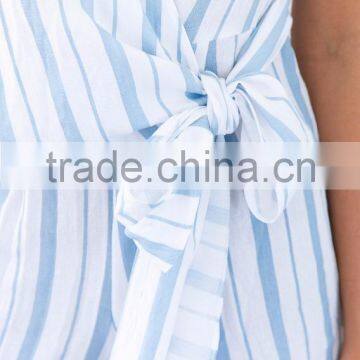 Stripe Fashion Wrap Playsuit Latest Design Lady Sexy Summer Romper photo-5