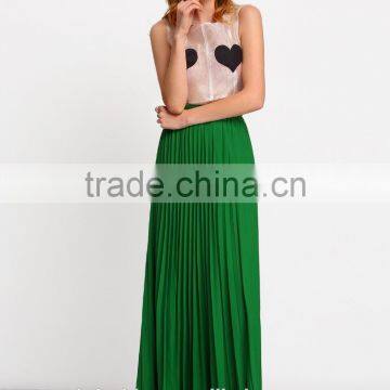 Boho Inspired Skirt Floral Crochet Pleated Skirts Women Long photo-3