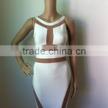 High Quality New 2 Colors Black And White Mesh Bandage Dress Fabric Celebrity-inspired Dresses Homecoming Sexy Dress photo-4