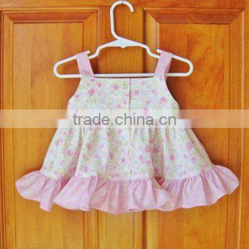 2017 New Arrival Floral Wholesale Children's Boutique Clothing of Baby Clothes Girl Smocked Dress Set photo-5