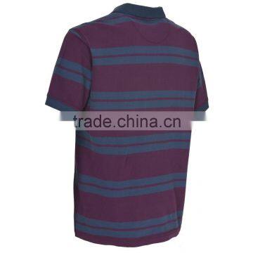 Men's Fashion High Quality Cotton Pique Stripe Polo Shirt photo-2