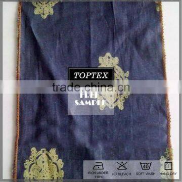 100 % Cotton Black Color Printed Twill Denim Jeans Fabric photo-2