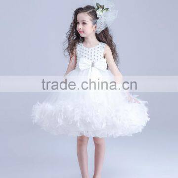 White Flower Girls Dress With Rhinestone Angel Dresses photo-4