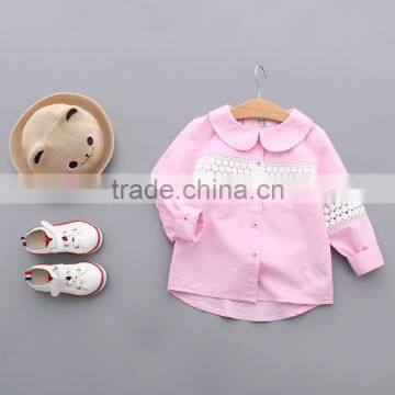S33435W Girls Long Sleeve Shirt Baby Girls White Blouse Brand School Casual Shirts photo-2