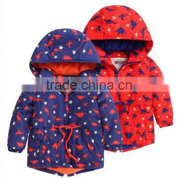 Fashion Full Print Windproof Light Down Jacket For Litter Girls