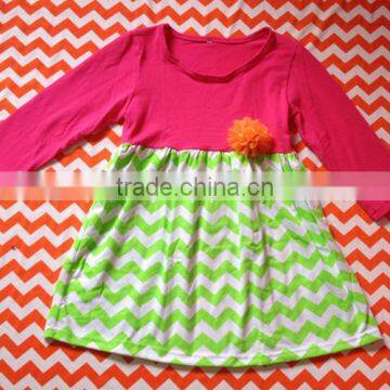 kids party dresses wholesale Custom Kids Costume Lovely Chevron Baby Girls Spring Cotton Ruffle Dresses