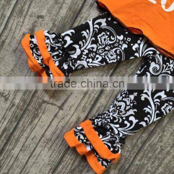 Baby Girls Halloween Clothing Girls Are You Kitten me Right Meow Outfits Girls Halloween Outfits Damask Capri With Accessories photo-4