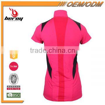 BEROY Wholesale Women Running T-shirt for Gym With Zipper Collar photo-3