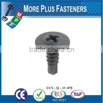 Made in Taiwan Carbon Steel Drilling Tek Screw Phillips Washer Head Tek Roofing Screw