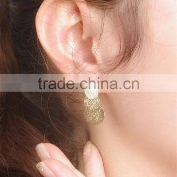 Round Sequined Beads Earrings Metal Ear Stud