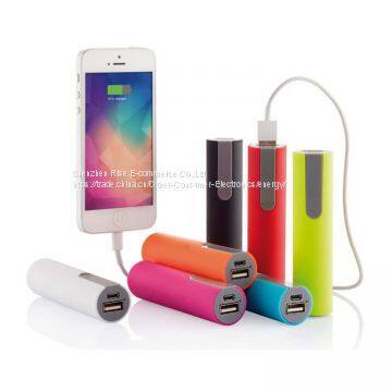 Custom High quality Colourful portable power bank 2600mah