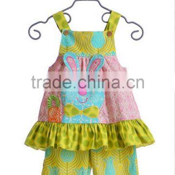 2017 Best Online Shopping Clothes Easter Holiday Ribbon Boutique Clothing Set For Girl