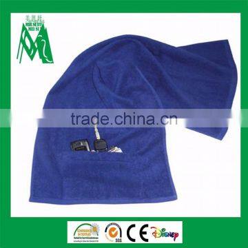 Microfibre gym sports towel pocket zipper for drying off